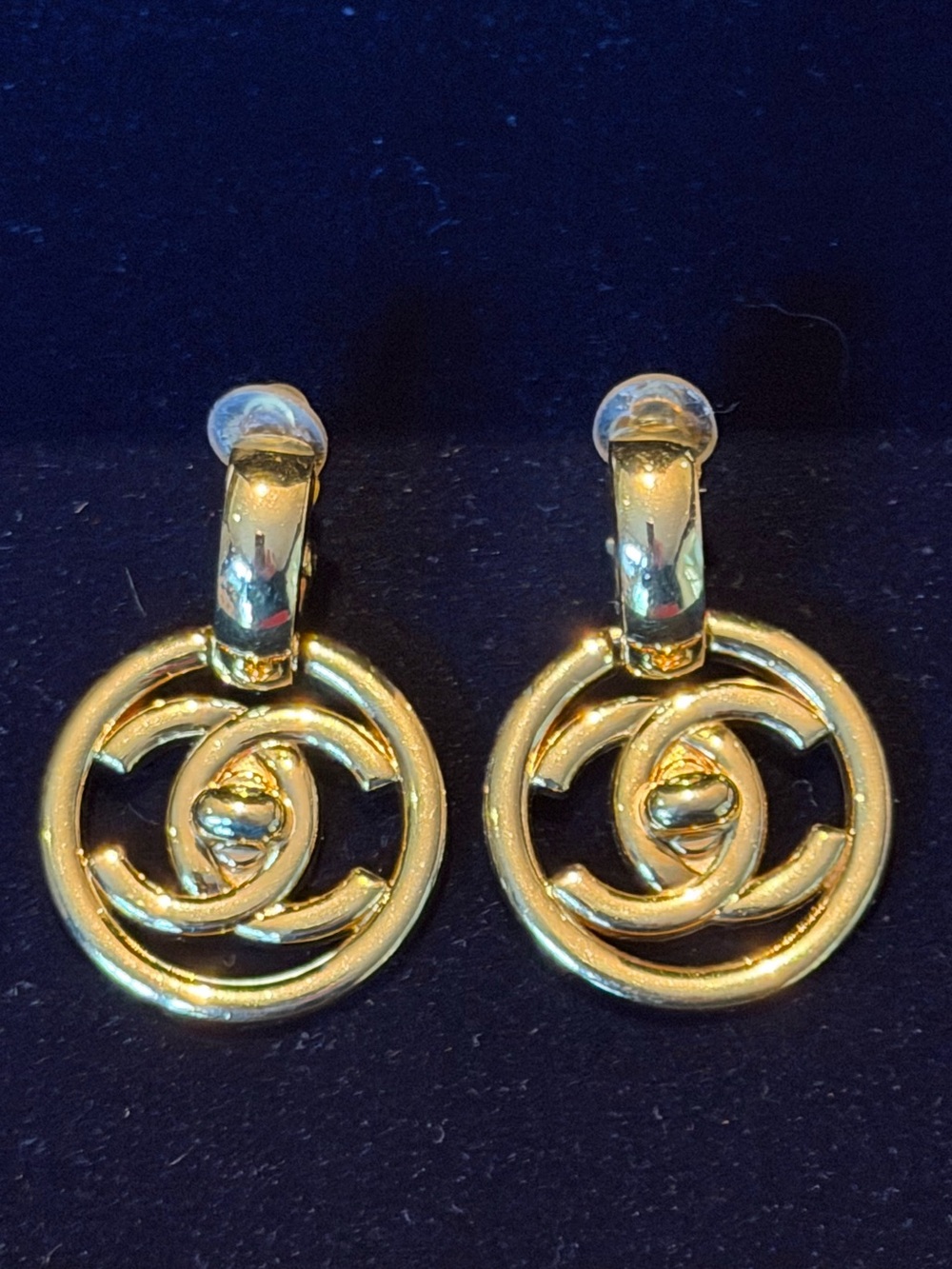 Authentic Chanel Spring 1997 Large Gold CC Turnlock Clip On Earrings